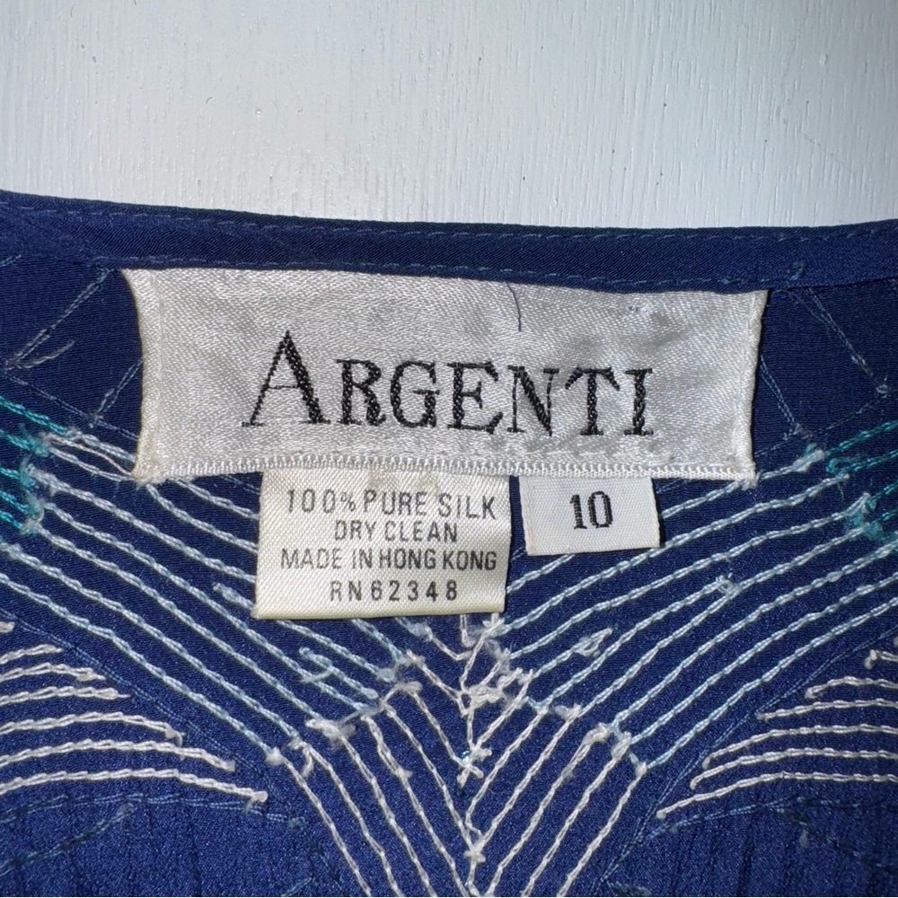Vintage silk argenti dress size 10 sequin beads holiday formal - Picture 3 of 4
